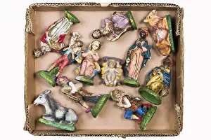 Krippe Drucke: Gepackte Wiegenfiguren