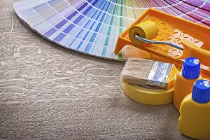 Colorful Paintbrushes Drucke: Paint tools on board
