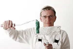 Paint Roller Artist Drucke: Painter with paint rollers