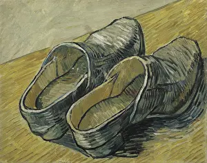 Van Gogh Impressionism Style Drucke: A pair of leather clogs (1888)