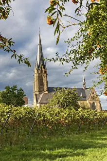 Central European Landscape Drucke: Palatinate with a cloudy blue sky