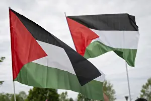 Freedom Symbol Drucke: Two Palestinian flags against the sky