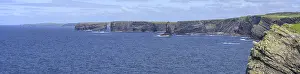 Deserted Cliff Scenery Drucke: Panorama of cliffs from, Kilkee