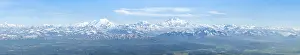 Cloudy Mountain Range View Drucke: Panorama, clouds over high mountains