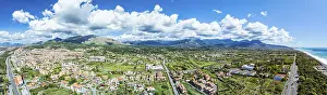 European Panoramic Views Drucke: Panorama of Scalea from a drone