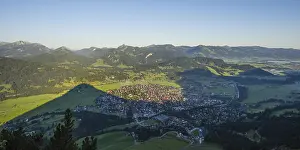 Panorama View Of Oberstdorf Drucke: Panorama from Schattenberg to Oberstdorf