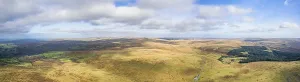 Unmanned Aerial Vehicle UVA Drucke: Panorama over Sharpitor from a drone