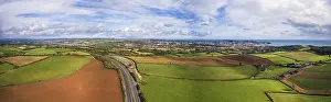 Panorama View From Drone Drucke: Panorama over Torbay Fields from a drone