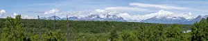 Mountainous Landscape USA Drucke: Panorama, view of the Alaska Range