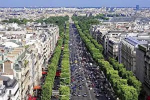 Gerahmter Druck : Panorama, Aussicht von Arc de Triomphe Gerahmter Druck : Panorama, Aussicht von Arc de Triomphe