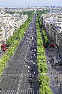 Urban Environment In Europe Drucke: Panorama, view, from Arc de Triomphe