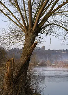 North Rhine Westphalia Landscape Drucke: Panoramic image of Ruhr river close to Schwerte
