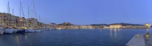 European Panoramic Images Drucke: Panoramic marina in the evening