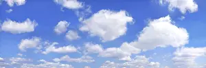 Meteorology Photography Drucke: Panoramic view of clouds in a blue sky
