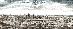 Gerahmter Druck : Umfassender Blick auf Danzig oder Gdansk Gerahmter Druck : Umfassender Blick auf Danzig oder Gdansk