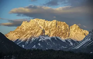 Zugspitze Panorama Drucke: Panoramic view from the Fernpass