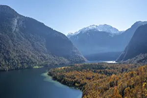 Autumnal Forest Germany Drucke: Panoramic view of the Konigssee