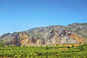 European Panoramic Views Drucke: Panoramic view to the mountains in motion, Spain