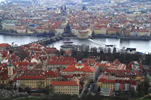 Tschechische Republik Drucke: Panoramablick auf das alte Prager Altstadt von oben.