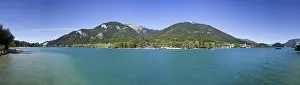 Deserted Mountain Range Scenery Drucke: Panoramic view, Schafberg mountain