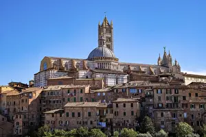 Unesco World Heritage Site Siena Drucke: Panoramic View of Siena with Tiled Rooftops