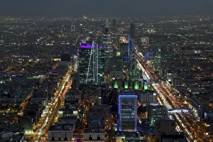 Deserted Cityscape At Dusk Drucke: Panoramic view from the Sky Bridge