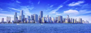 Deserted City Skyline Drucke: panoramic view at he skyline of miami