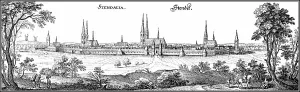 Empty Urban Environment In Germany Drucke: Panoramic view of the Stenadal skyline
