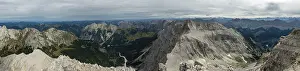 Tyrol Landscape Drucke: Panoramic view from the summit of the Birkkarspitze
