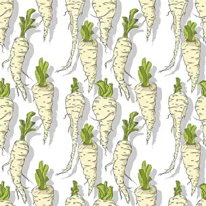 Healthy Eating Symbols Drucke: Parsnip roots repeating pattern