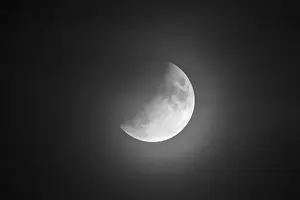 Baden Wurttemberg Cityscape Photography Drucke: Partial lunar eclipse on 16.07