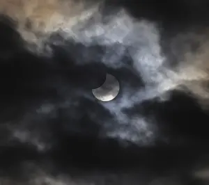 Central European Landmark Drucke: Partial solar eclipse, thin cloud cover