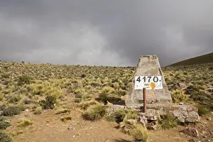 Overcast Sky Landscape Photography Drucke: Top of the pass with the elevation of 4170 meters