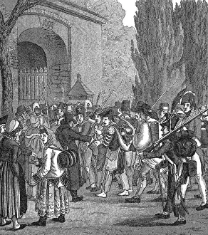 Napoleon Bonaparte Emperor Drucke: Passing of the Prussian prisoners