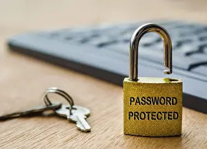 Bilder Datiert 6. September 2024: Password protected text print padlock keyboard background