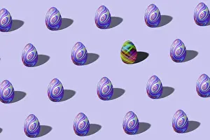 Symbolic Easter Image Drucke: Pastel Easter egg pattern made