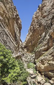 Drucke von Weg entlang steiler Klippen, Felsen und Bergfluss in Spanien, in der Nähe von Málaga Fluss Drucke: Weg entlang steiler Klippen, Felsen und Bergfluss in Spanien.