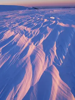 Central Europe Evening Atmosphere Drucke: Patterned snow plain, on Vysoka hole