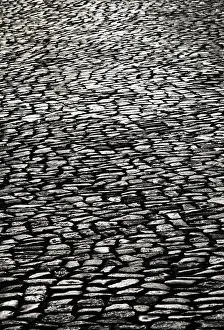 Backlit Cobblestones Drucke: Pavement, backlit cobblestones