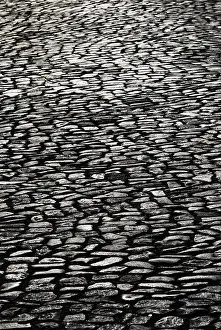 Backlit Cobblestones Drucke: Pavement, backlit cobblestones