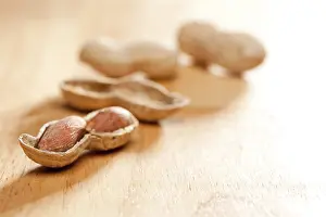 Wood Background Images Drucke: Peanuts on wood background with dramatic lighting