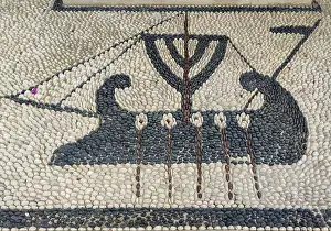 Rhodes Greece Drucke: Pebble mosaic, pavement, background