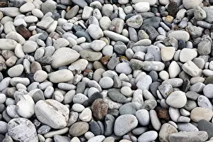 Deserted Beach Cyprus Drucke: Pebbles on a beach in Cyprus