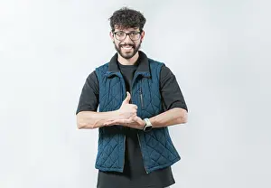 Hand Gestures Education Drucke: Person gesturing help with hands in nonverbal language