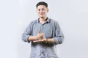 Sign Language Drucke: Person gesturing HELP with hands in sign language