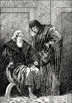 Die Personifizierung von Sorge mit Faust