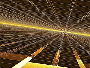 Deserted Futuristic Landscape Drucke: Perspective background - abstract computer-generated image