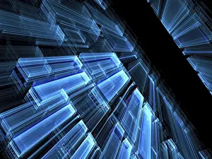 Abstract Computer Generated Image Drucke: Perspective technology background - abstract computer-generated image