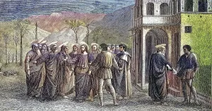 Wall Painting Fresco Drucke: Peter, at Christ's command