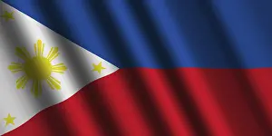 Southeast Asia Flags Drucke: The Philippines flag flying in the wind